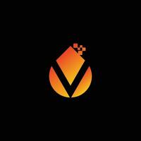 V tech logo design template, V tech logo, V technology vector