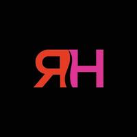 RH Logo letter monogram with triangle shape design template vector