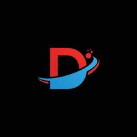 D tech logo design template, D tech logo, D technology vector