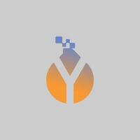 Y tech logo design template, Y tech logo, Y technology vector