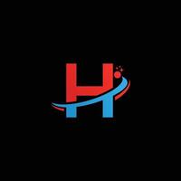 H tech logo design template, H tech logo, H technology vector