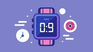 Cyber Monday Countdown An illustration of a countdown timer with wearables in the background emphasizing limitedtime offers on fitness trackers and smarches.. vector