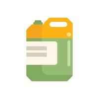 Green plastic gallon jerrycan with yellow handle and blank label for storing liquid products vector