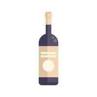 Wine bottle with cork and blank label standing up on white background vector