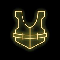 Glowing neon line life jacket icon isolated on black background vector