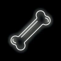 White neon sign showing a dog bone on black background vector