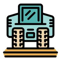 Futuristic moon buggy exploring new planets icon vector