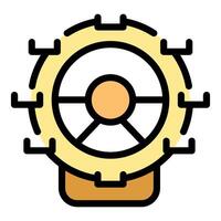 London eye ferris wheel rotating on base icon vector outline