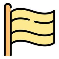 Yellow flag waving in the wind on flagpole vector