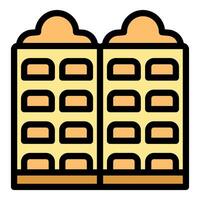 Two buildings with rounded roofs standing next to each other vector
