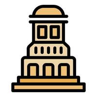 Ancient greek temple building front view with stairs vector