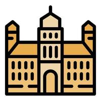 University building with big entrance and windows icon vector outline