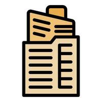 Folder storing building representing modern data storage vector
