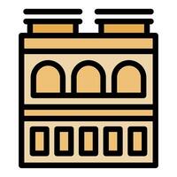 Building with arches and square windows, a simple representation of classic architecture vector