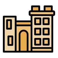 Simple flat design icon of a building with an archway vector