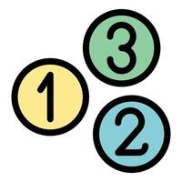One two three numbers representing choice selection concept vector
