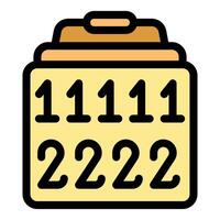 Electronic scoreboard showing number eleven and two, scoreboard icon vector