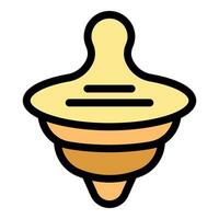 Spinning top toy spinning on white background vector