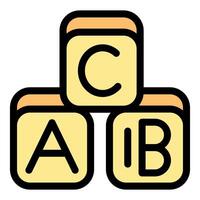 Alphabet cubes forming abc letters for education vector