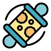 Probiotic lactobacillus bacteria colonizing human intestine icon vector