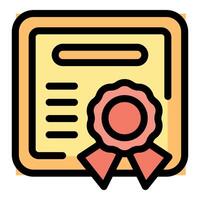 Official document with wax seal showing successful completion vector