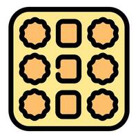 Baking tray with different shaped dough for baking cookies or cake vector