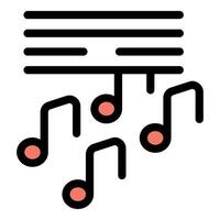 Musical notes flowing from a music sheet icon vector