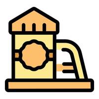 Modern playground equipment with slide and tower element vector