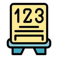 Yellow queue management system showing 123 number vector