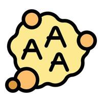 Yellow thought bubble with three letters a representing an idea vector