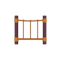 Rope bridge obstacle course element for kids playground vector