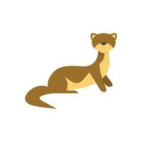 Brown ferret sitting and looking around vector