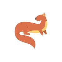 Cute siberian weasel standing and looking around vector