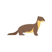 Brown river otter standing side view icon vector