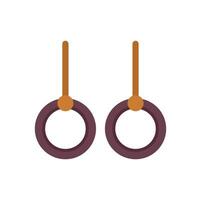 Pair of gymnastic rings hanging on white background vector