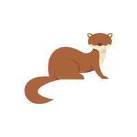 Cute brown otter lying down with long tail vector