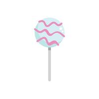 Round lollipop with pink swirls on white background vector