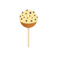 Yellow cake pop with sprinkles on white background vector