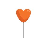 Orange heart shaped lollipop isolated on a white background vector