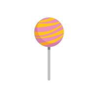 Round yellow and pink lollipop with swirls on white background vector