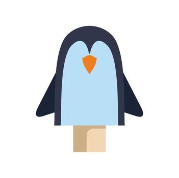 Cute penguin puppet character standing and smiling vector