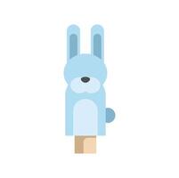 Blue bunny hand puppet toy for children playing vector