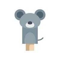 Cute grey mouse finger puppet toy for children playing vector