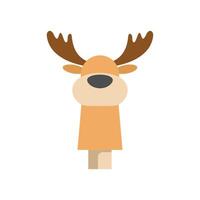 Cute cartoon reindeer hand puppet smiling on white background vector