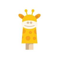Cute giraffe hand puppet smiling isolated on white background vector
