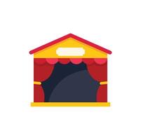 Puppet show stage with red curtains waiting for the play to start vector