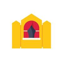 Puppet show stage with red curtain waiting for the play to start vector