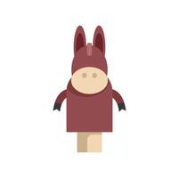 Brown horse finger puppet standing up facing forward vector