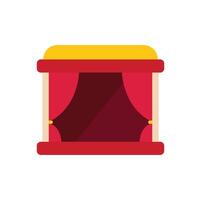 Red stage with golden top and closed curtains waiting for the show to start vector