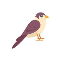 Small brown and beige bird standing peacefully side view vector